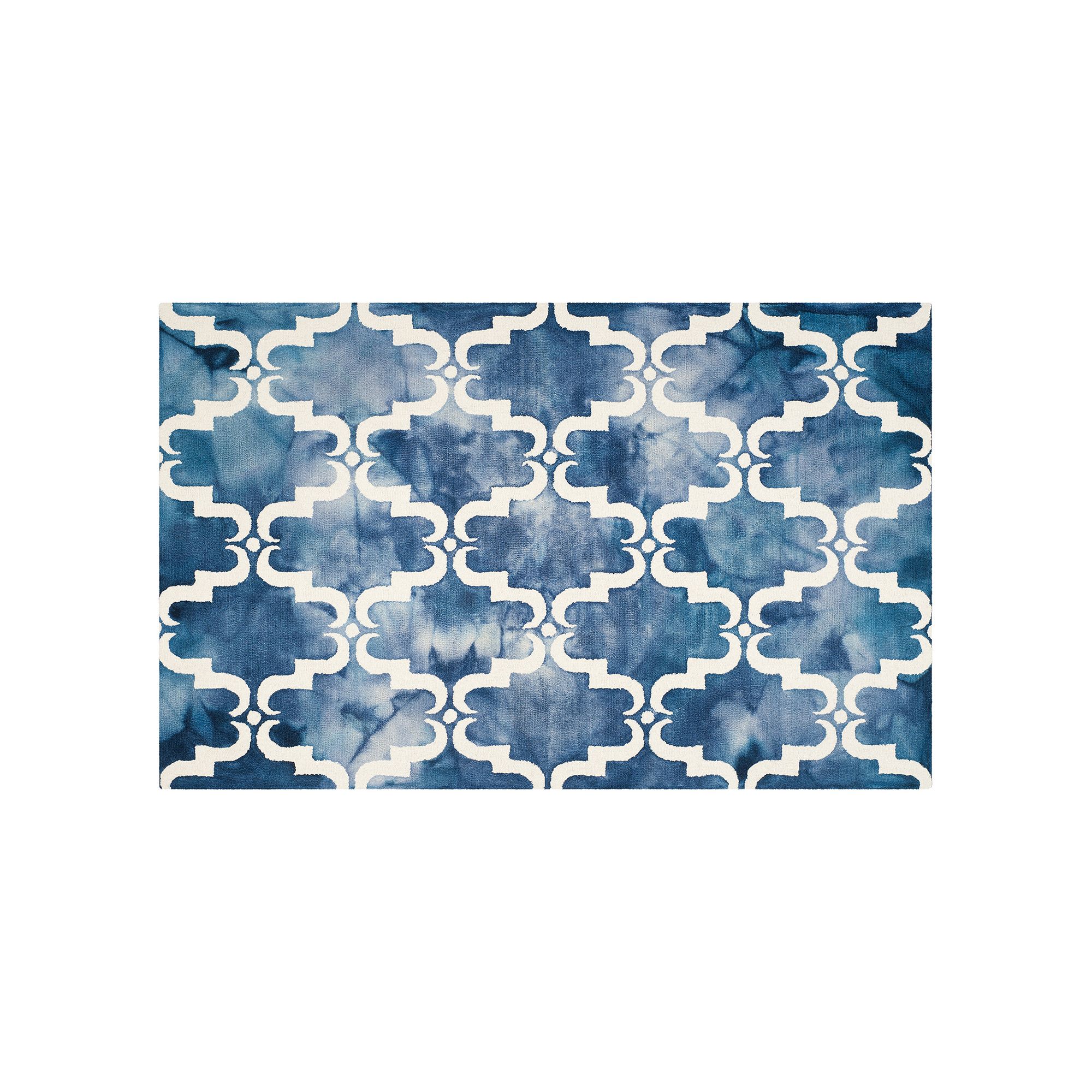 Safavieh Sebastian Scroll Dip-Dyed Wool Rug, Blue Ivory