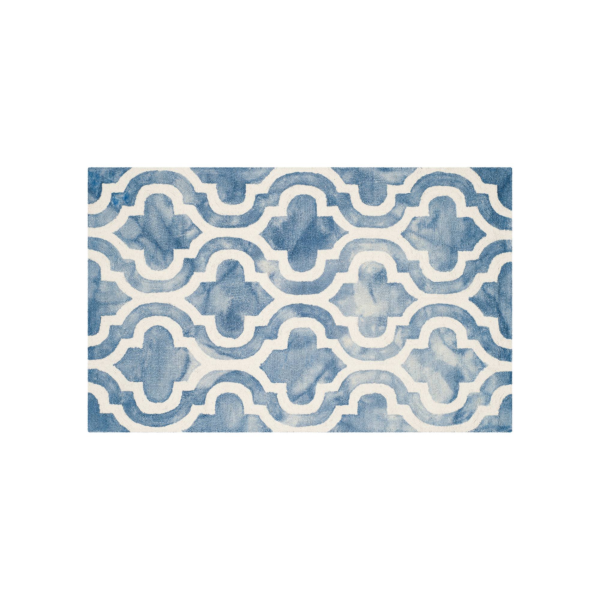 Safavieh Guthrie Quatrefoil Dip-Dyed Wool Rug, Blue Ivory