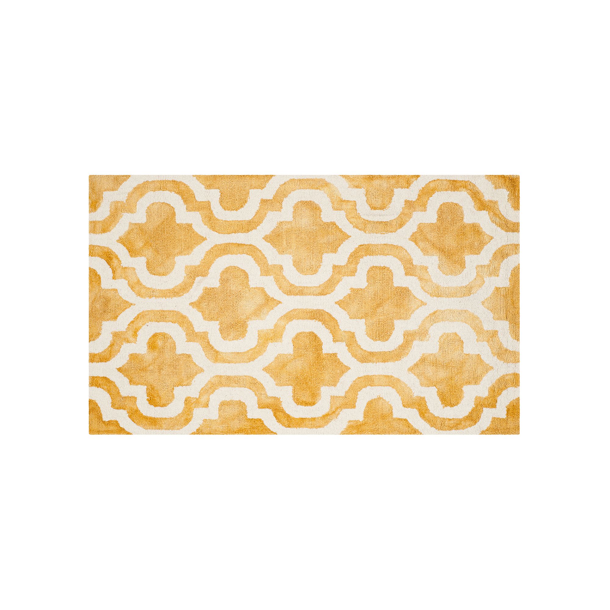 Safavieh Guthrie Quatrefoil Dip-Dyed Wool Rug, Gold Ivory