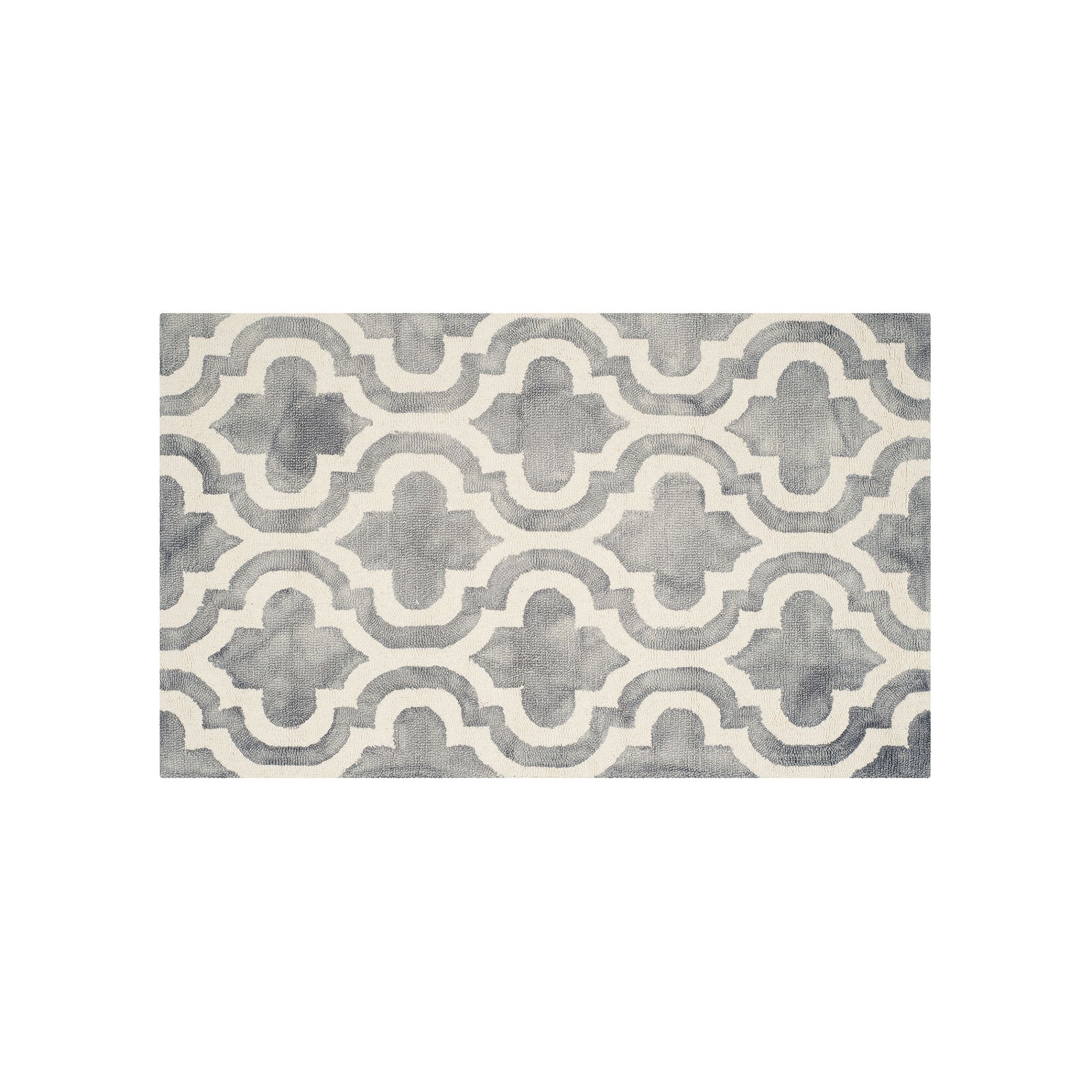Safavieh Guthrie Quatrefoil Dip-Dyed Wool Rug, Gray Ivory