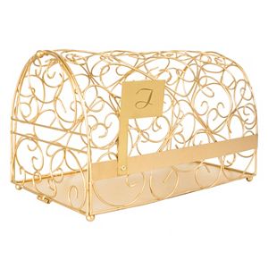 Cathy's Concepts Monogram Gold-Tone Mailbox Card Holder