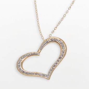 Diamond Fascination® 14k Gold Wide-Heart Pendant