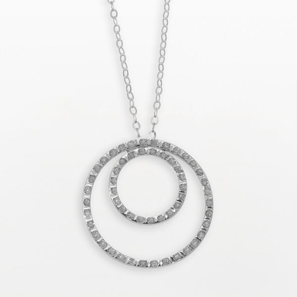 Double circle necklace deals white gold