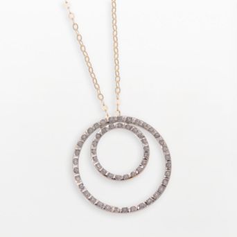 Diamond Fascination® 14k Gold Double-Circle Pendant
