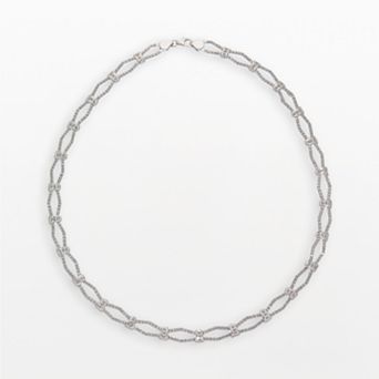 Diamond Fascination 14k White Gold Diamond Accent Wave Necklace