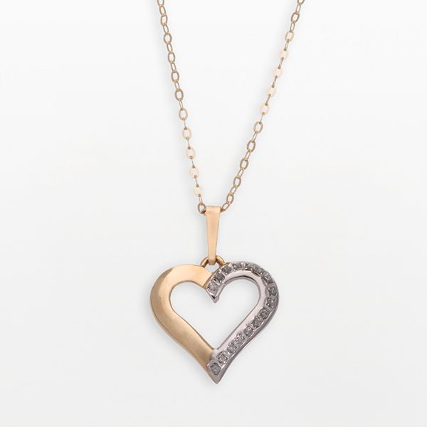 Diamond Fascination® 14k Gold Open-Heart Pendant