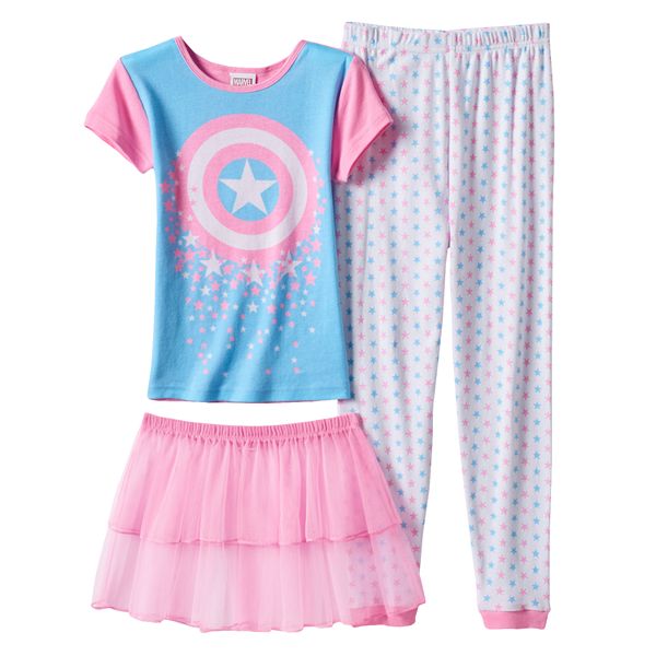 Girls 4 8 Captain America Tutu Pajama Set