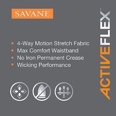 Men's Savane Active Flex Straight-Fit Performance Dress Pants