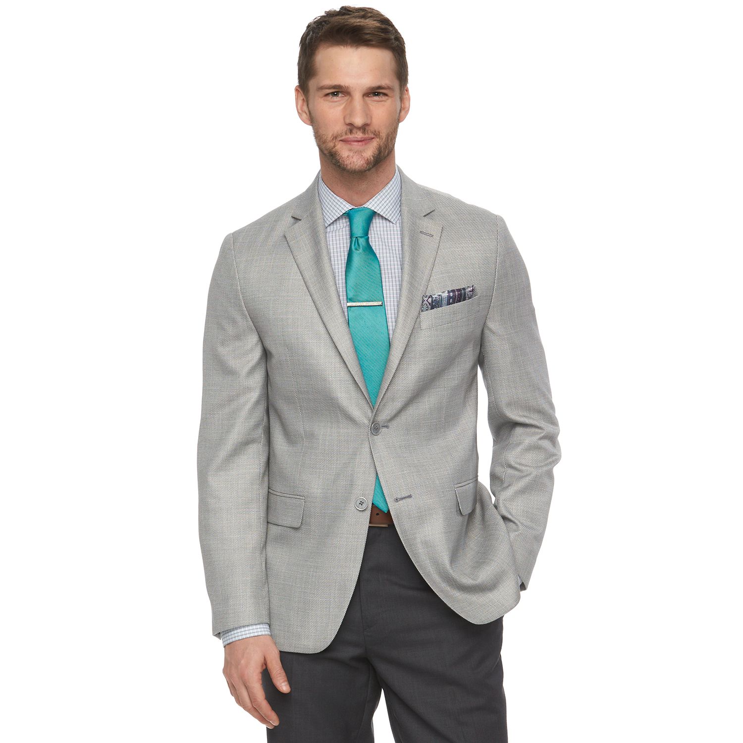 van heusen light grey suit