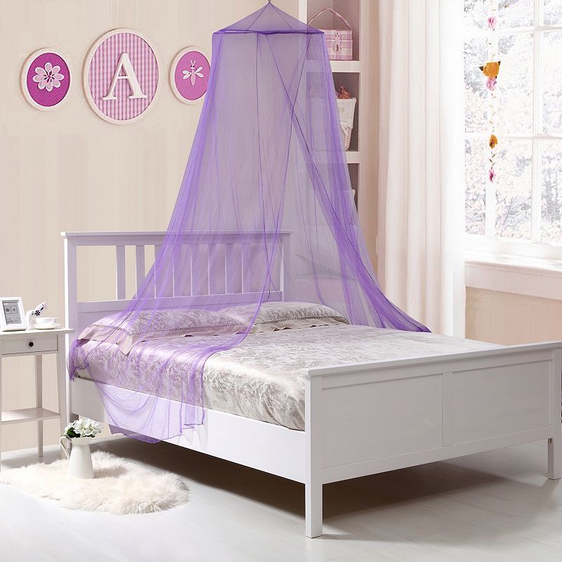 Kids Collapsible Wire Hoop Bed Canopy, Purple