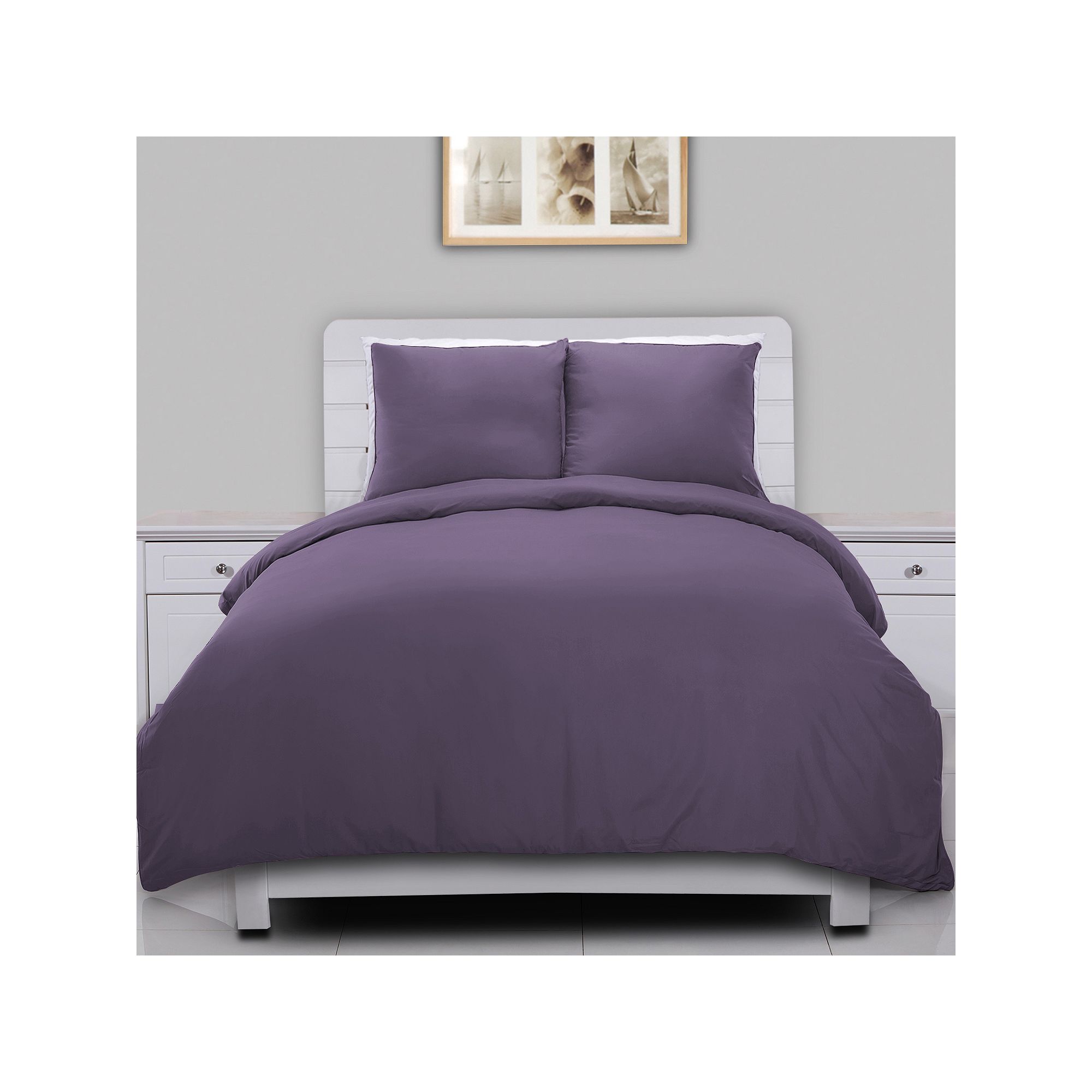 Lotus Home Lotus Home Water and Stain Resistant Duvet Cover Set with Shams,