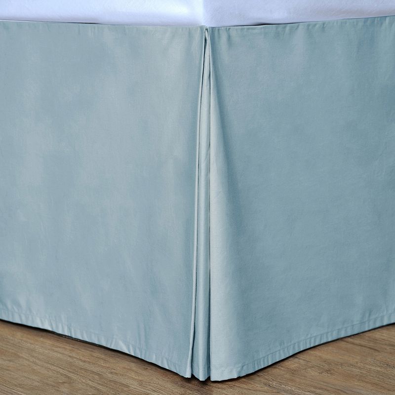 Cottonpure Solid Color Cotton Bed Skirt, Blue, Twin