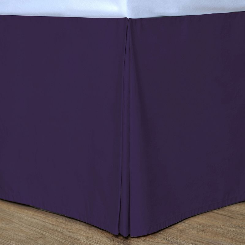 Cottonpure Solid Color Cotton Bed Skirt, Purple, Full