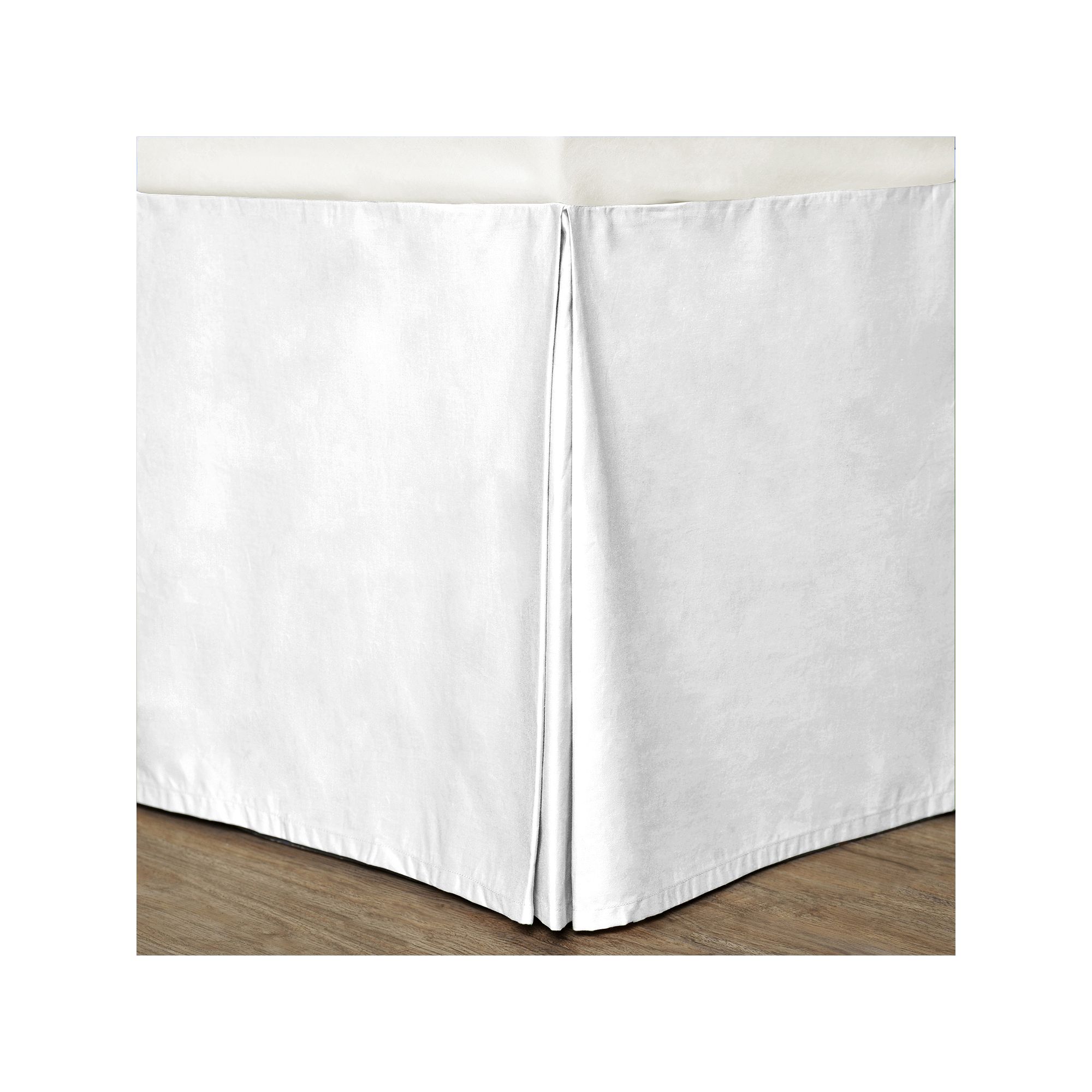 Cottonpure Solid Color Cotton Bed Skirt, Size: Twin, White