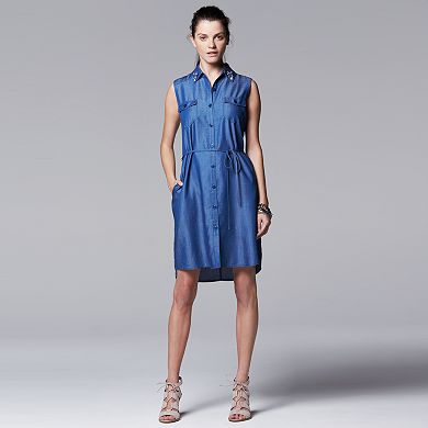 Women's Simply Vera Vera Wang Chambray Shirtdress