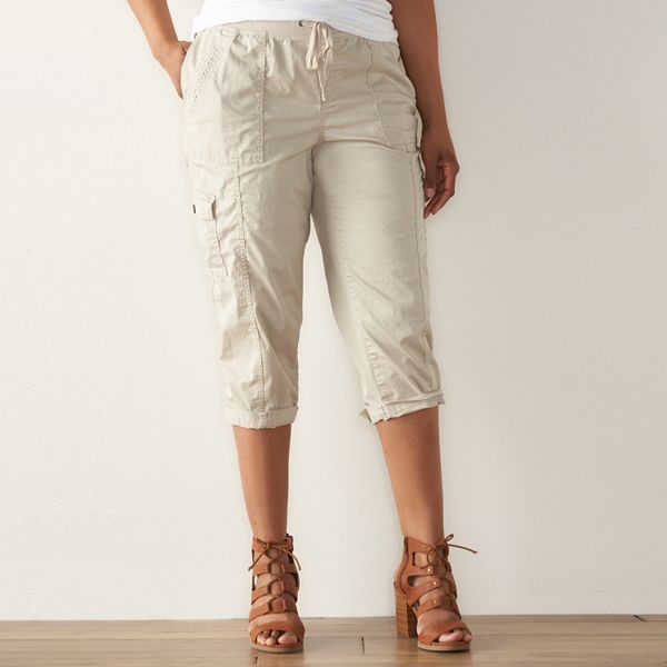 Kohls womens cargo on sale capris