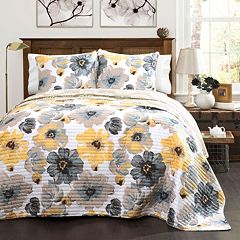 Lush Decor Tanisha Reversible Quilt Navy/White King Set (3-Piece