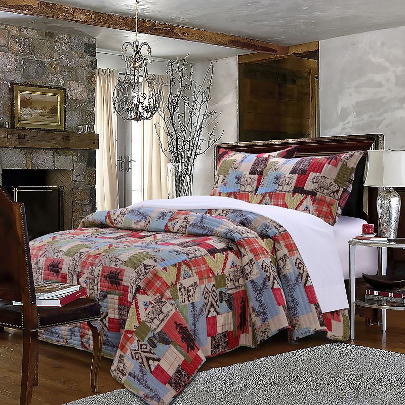 Rustic Lodge Quilt Set, Multicolor, King