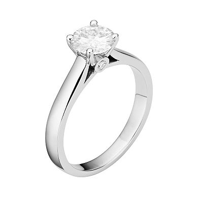Forever Brilliant 14k White Gold 1 Carat T.W. Lab-Created Moissanite Solitaire Engagement Ring