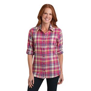 Women's Dickies Plaid Twill Roll-Tab Shirt