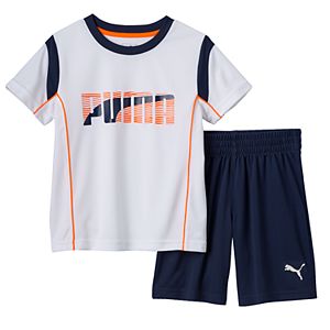 Toddler Boy PUMA Contrast Stitch Tee & Shorts Set
