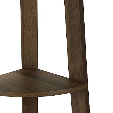 Monarch Bookshelf, Bookcase, Etagere, Corner, 5 Tier, 72"h, Office, Bedroom, Laminate, Grey, White, Contemporary, Modern