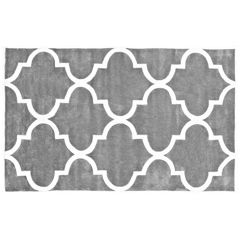 nuLOOM Cine Quatrefoil Rug, Grey, 5X8 Ft
