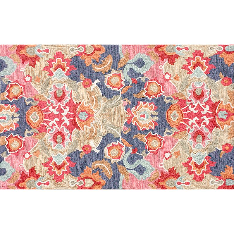 nuLOOM Barcelona Contemporary Floral Rug, Med Red, 7.5X9.5 Ft