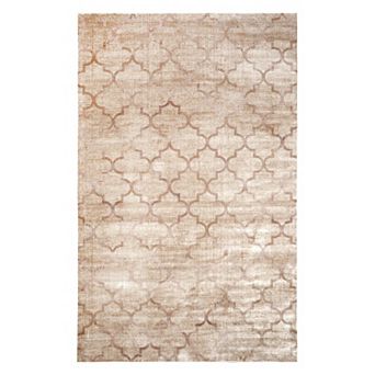 nuLOOM Vintage Viscose Distressed Geo Quatrefoil Rug
