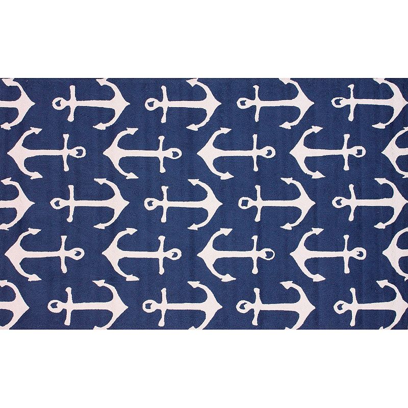 nuLOOM Air Libre Anchors Indoor Outdoor Rug, Blue, 5X8 Ft