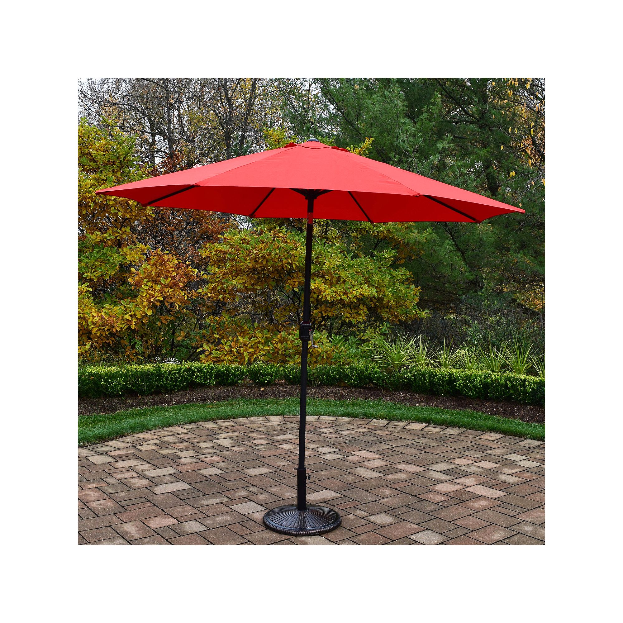 9-ft. Outdoor Umbrella, Red Black