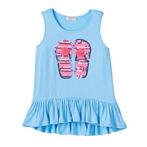 Girls 4-6x Design 365 High-Low Ruffle Sequin Tank