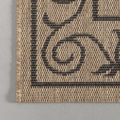 nuLOOM Alexa Framed Scroll Indoor Outdoor Rug