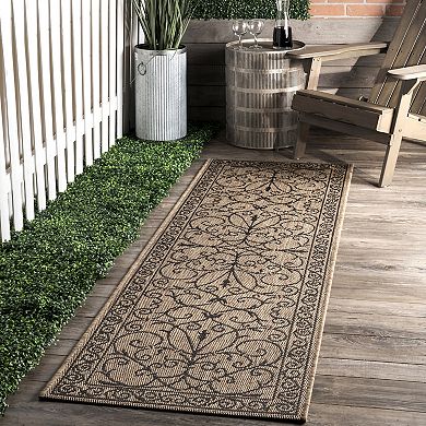 nuLOOM Alexa Framed Scroll Indoor Outdoor Rug