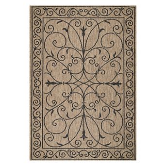 nuLOOM Alexa Framed Scroll Indoor Outdoor Rug