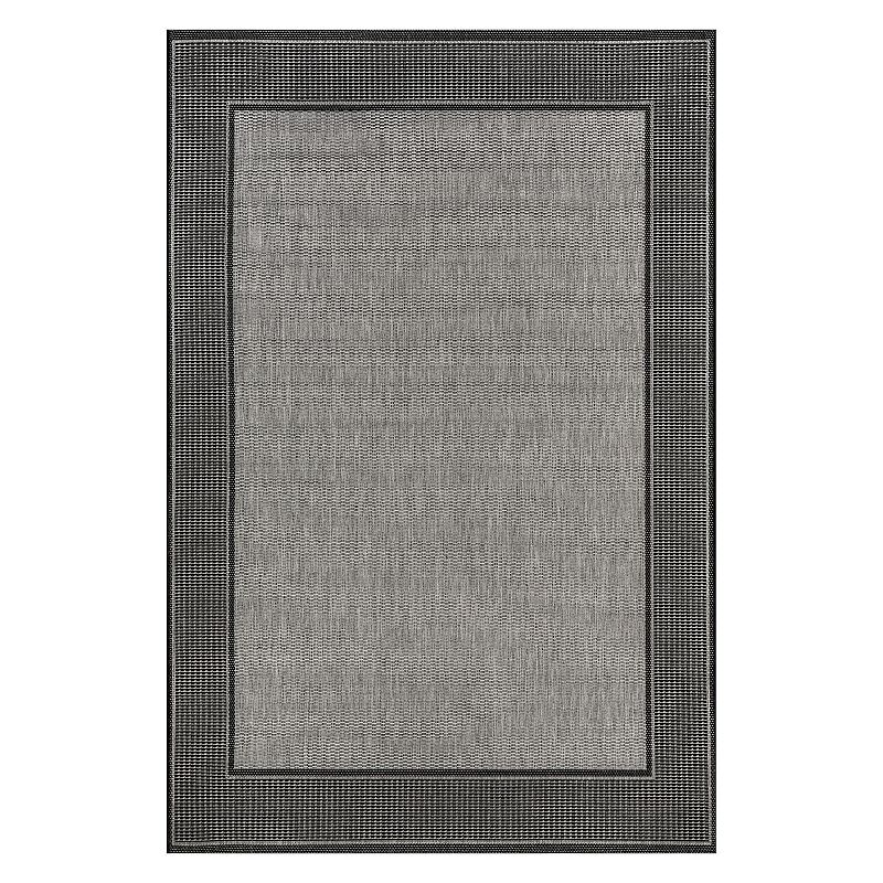 nuLOOM Framed Indoor Outdoor Rug, Grey, 8X11 Ft