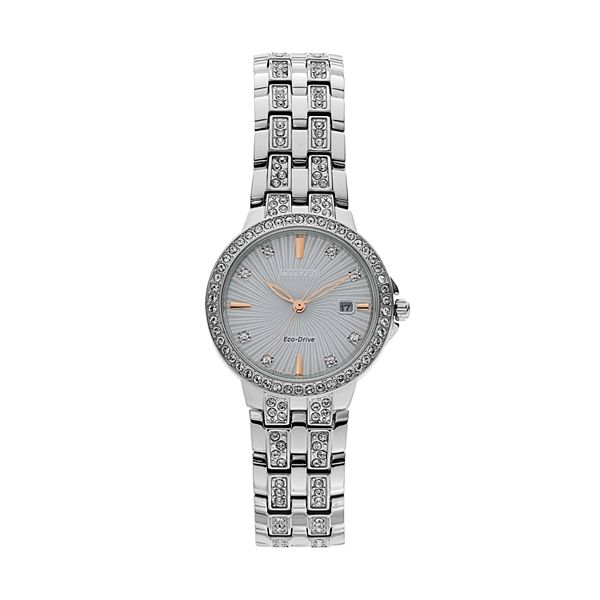 Citizen Eco-Drive Women's Silhouette Crystal Stainless Steel Watch -  EW2340-58A