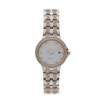 Citizen Eco-Drive Women's Silhouette Crystal Two Tone Stainless Steel Watch - EW2344-57A