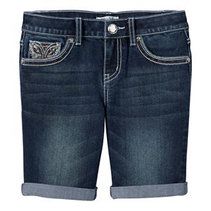 Girls 7-16 & Plus Size Mudd® Butterfly Cuffed Denim Shorts