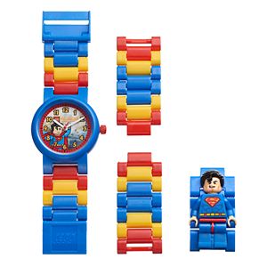 LEGO Kids' DC Comics Superman Minifigure Interchangeable Watch Set