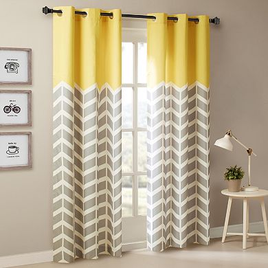 Intelligent Design 2-pack Elle Chevron Window Curtains