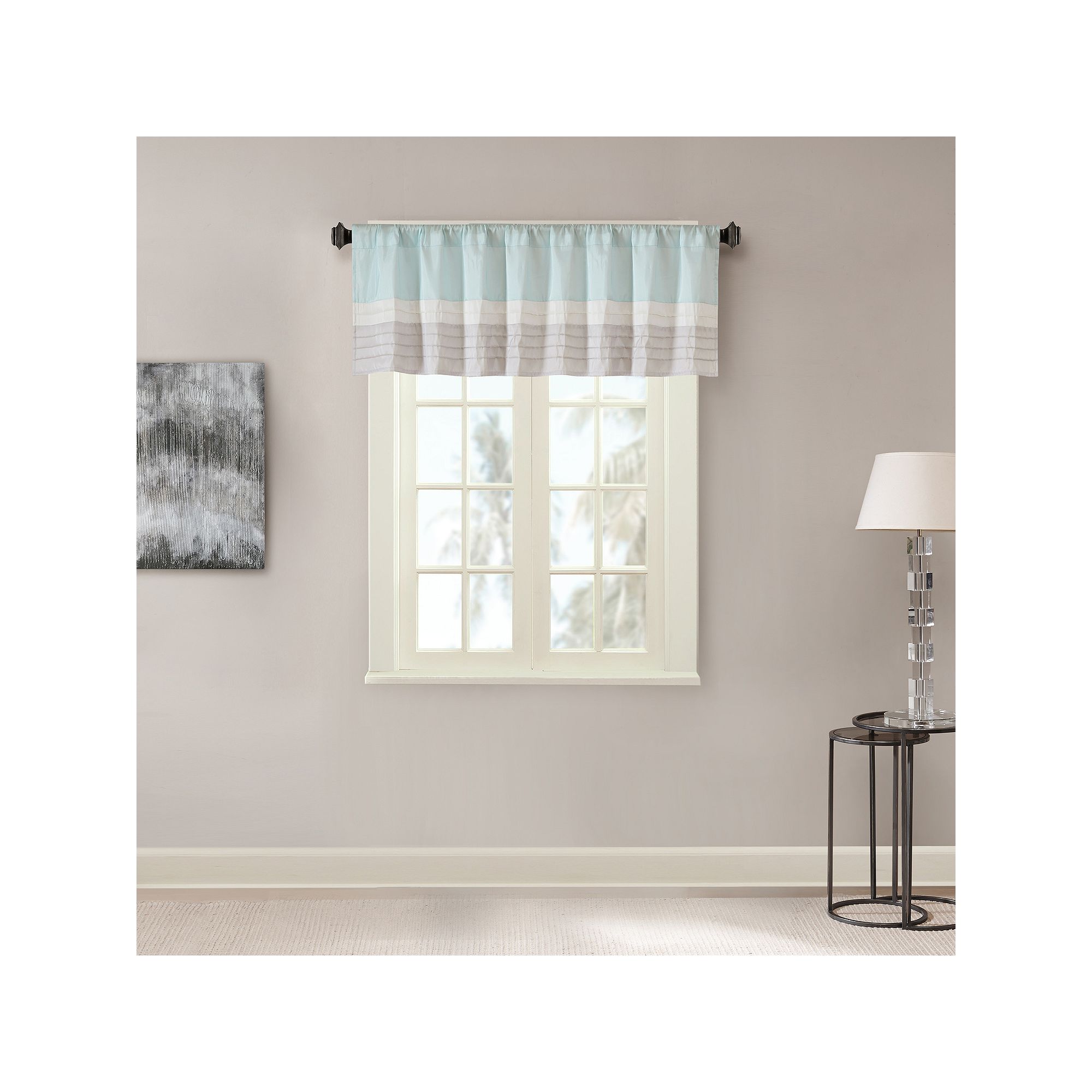 Madison Park Eastridge Window Valance - 50 x 18, Blue