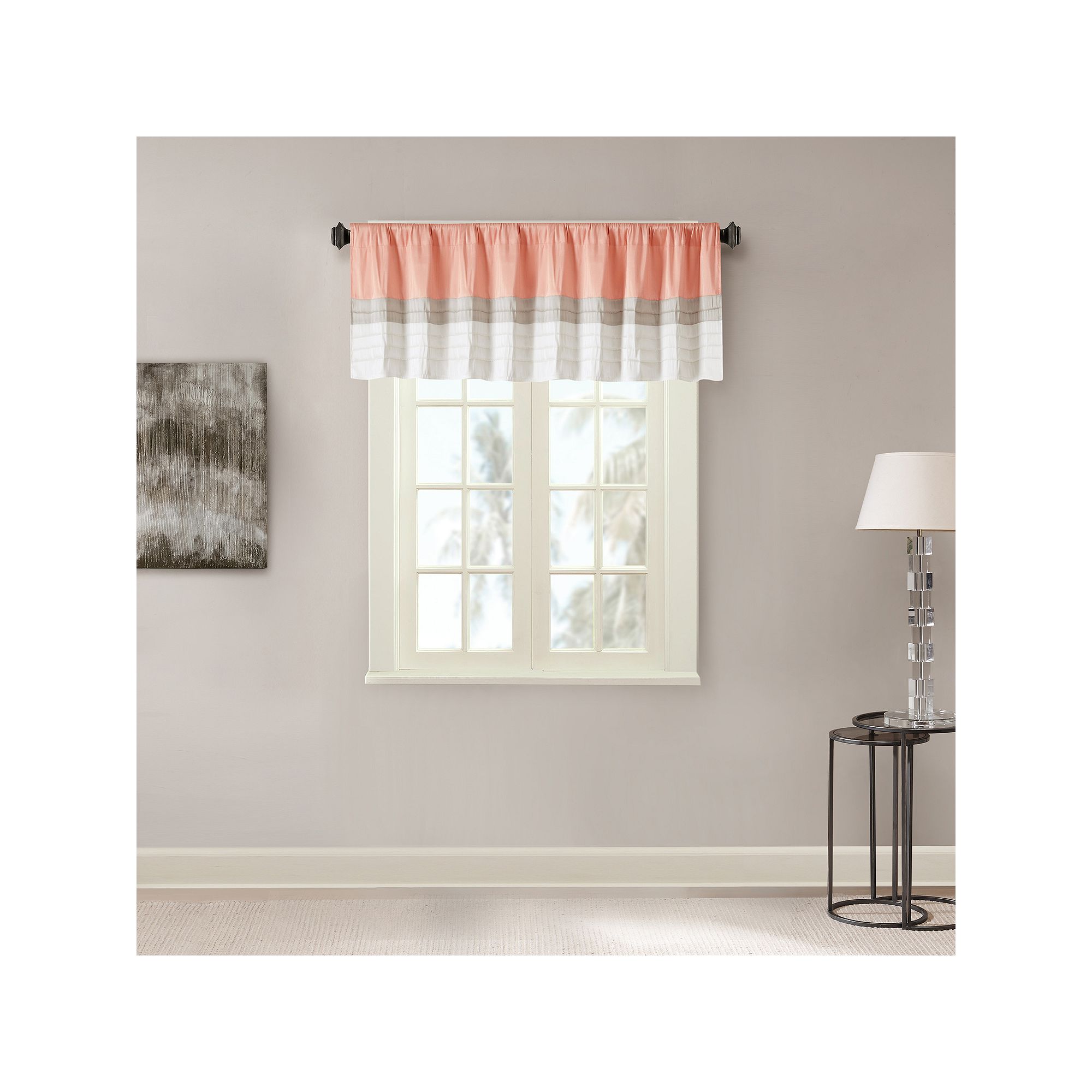 Madison Park Eastridge Window Valance - 50 x 18, Pink