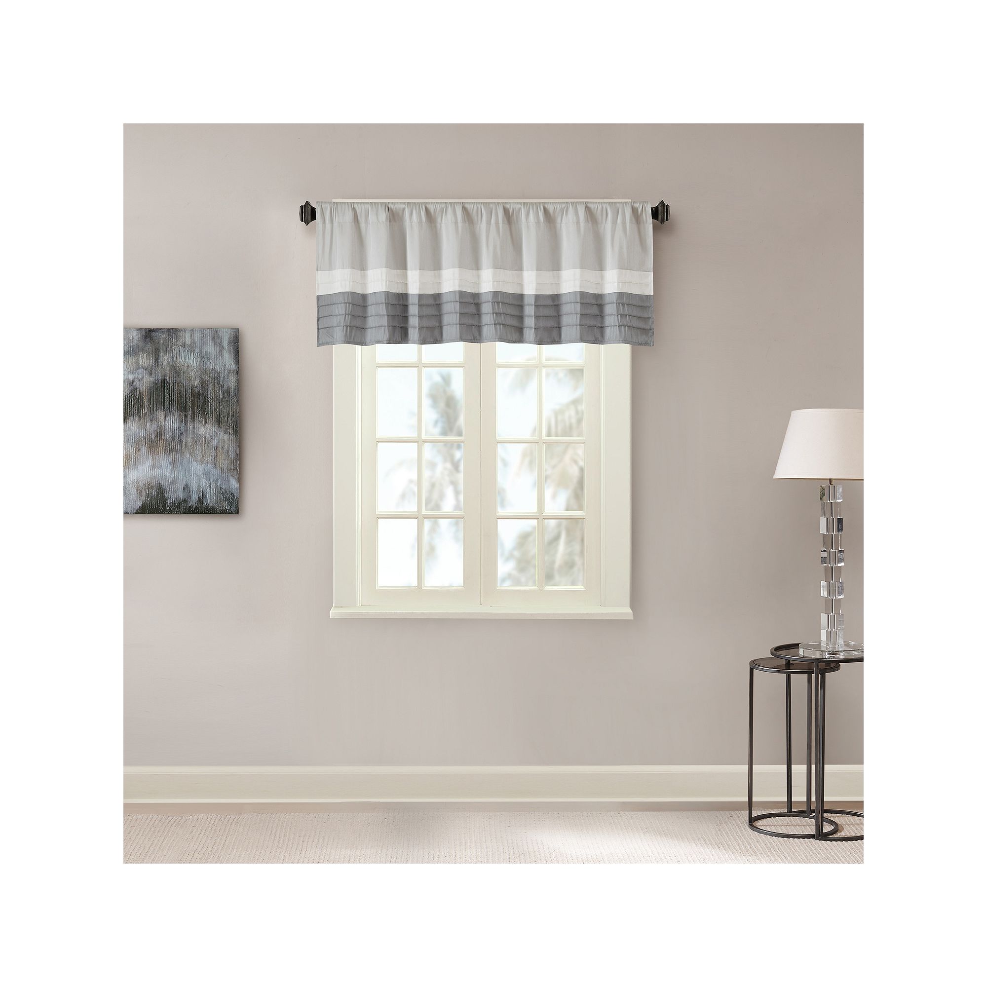Madison Park Eastridge Window Valance - 50 x 18, Gray