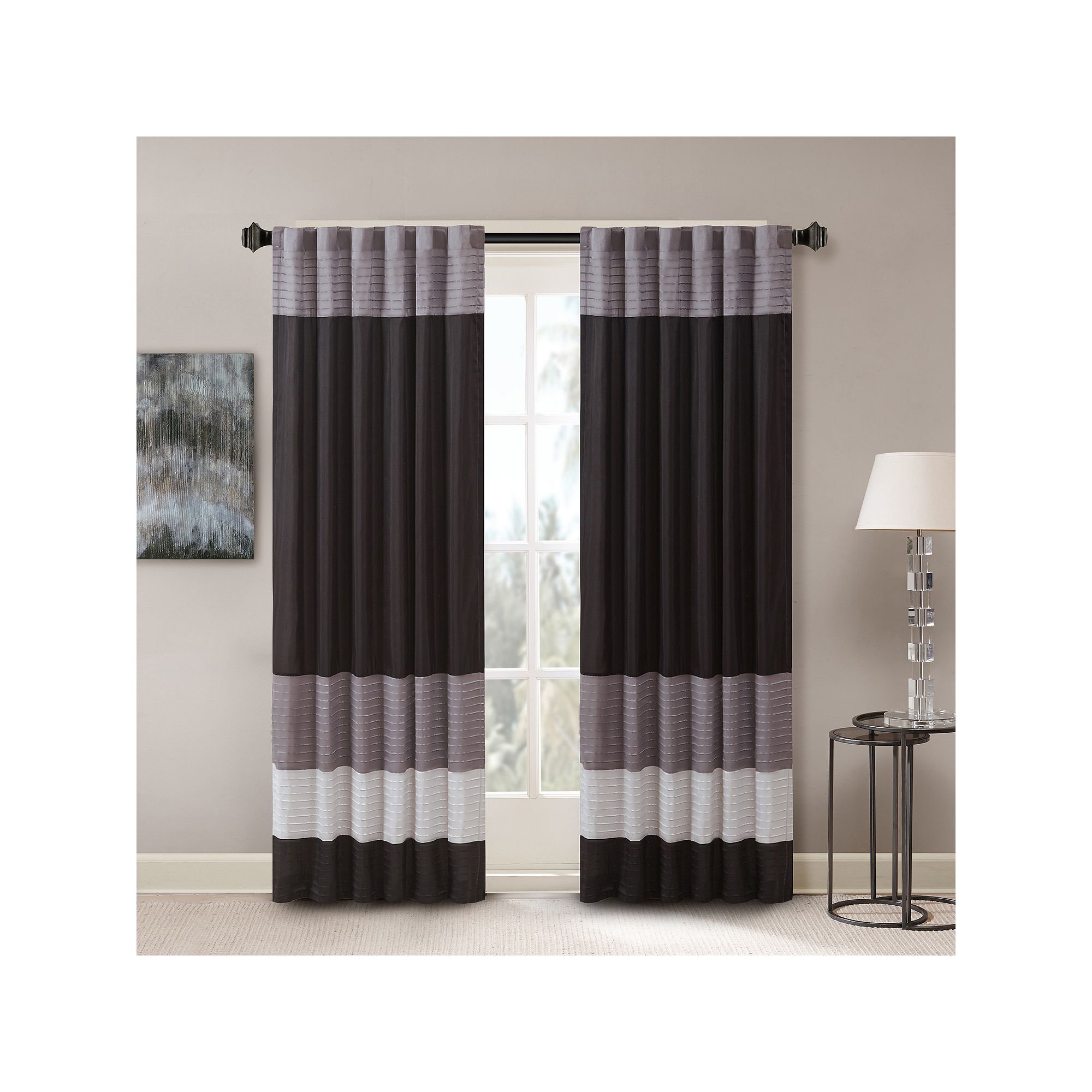 Madison Park Eastridge Light Filtering 1-Panel Rod Pocket Window Curtain - 
