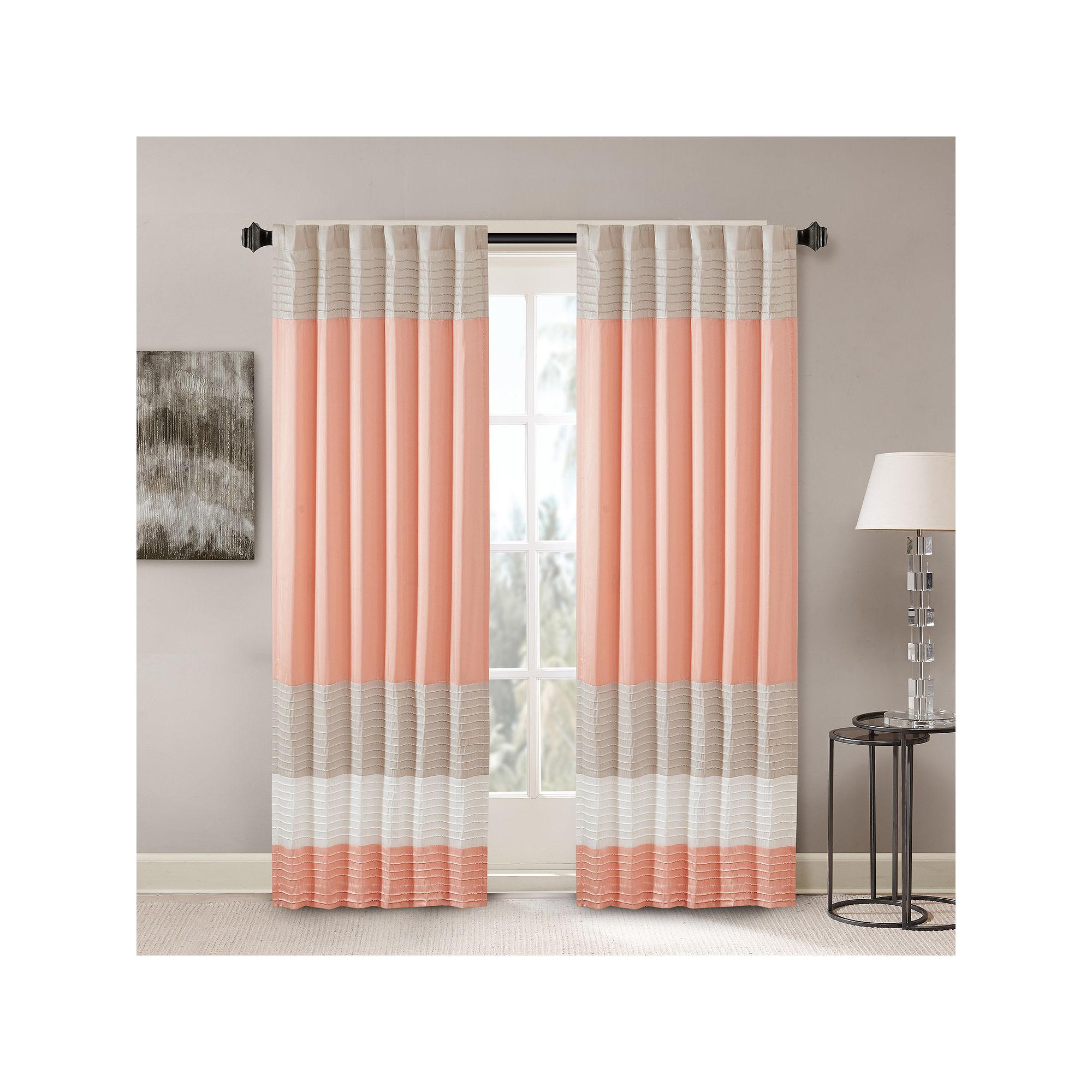 Madison Park Eastridge Light Filtering 1-Panel Rod Pocket Window Curtain - 