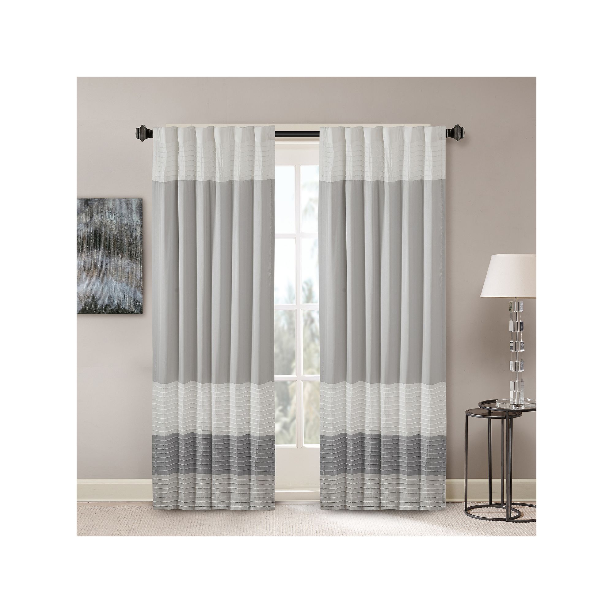 Madison Park Eastridge Light Filtering 1-Panel Rod Pocket Window Curtain - 