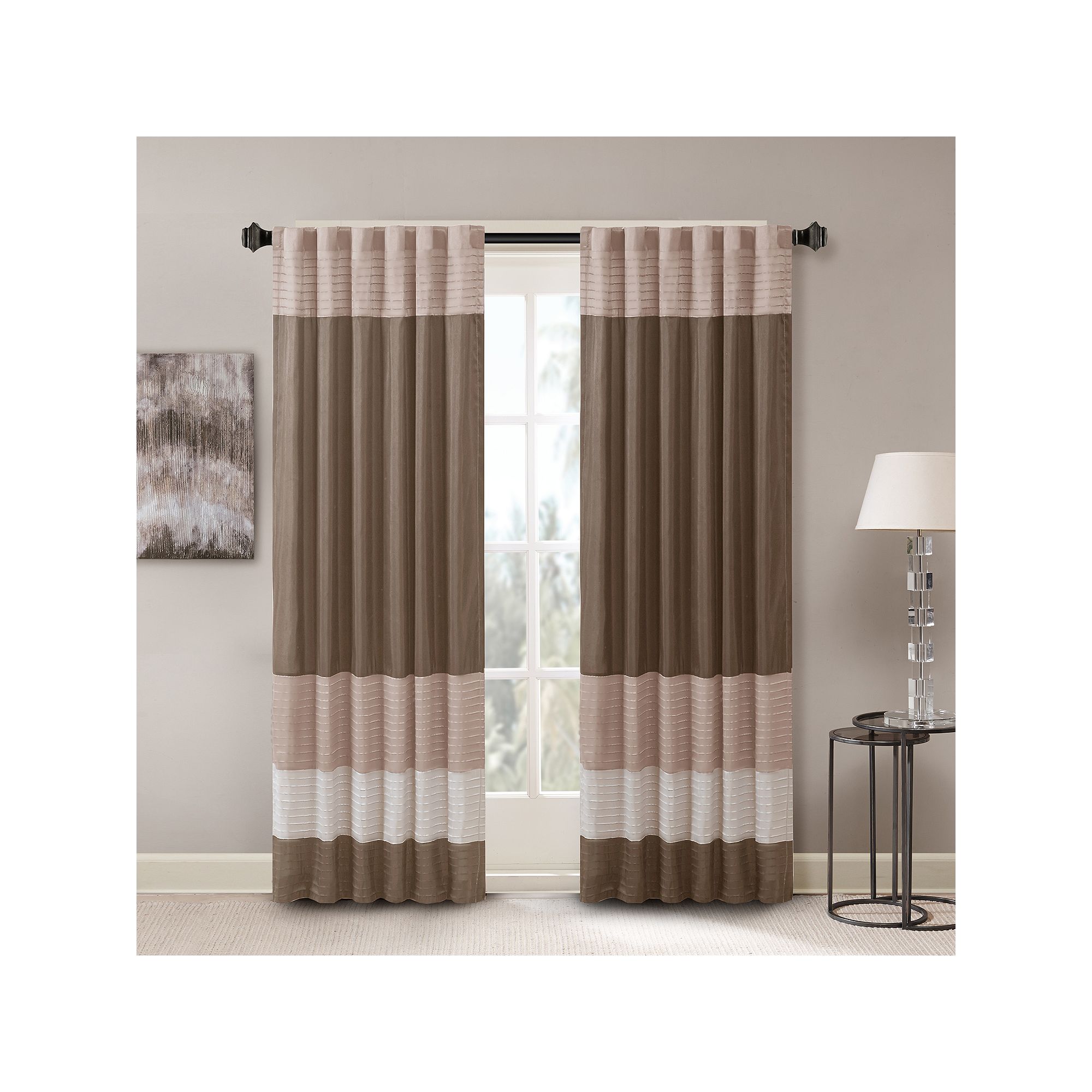 Madison Park Eastridge Light Filtering 1-Panel Rod Pocket Window Curtain - 
