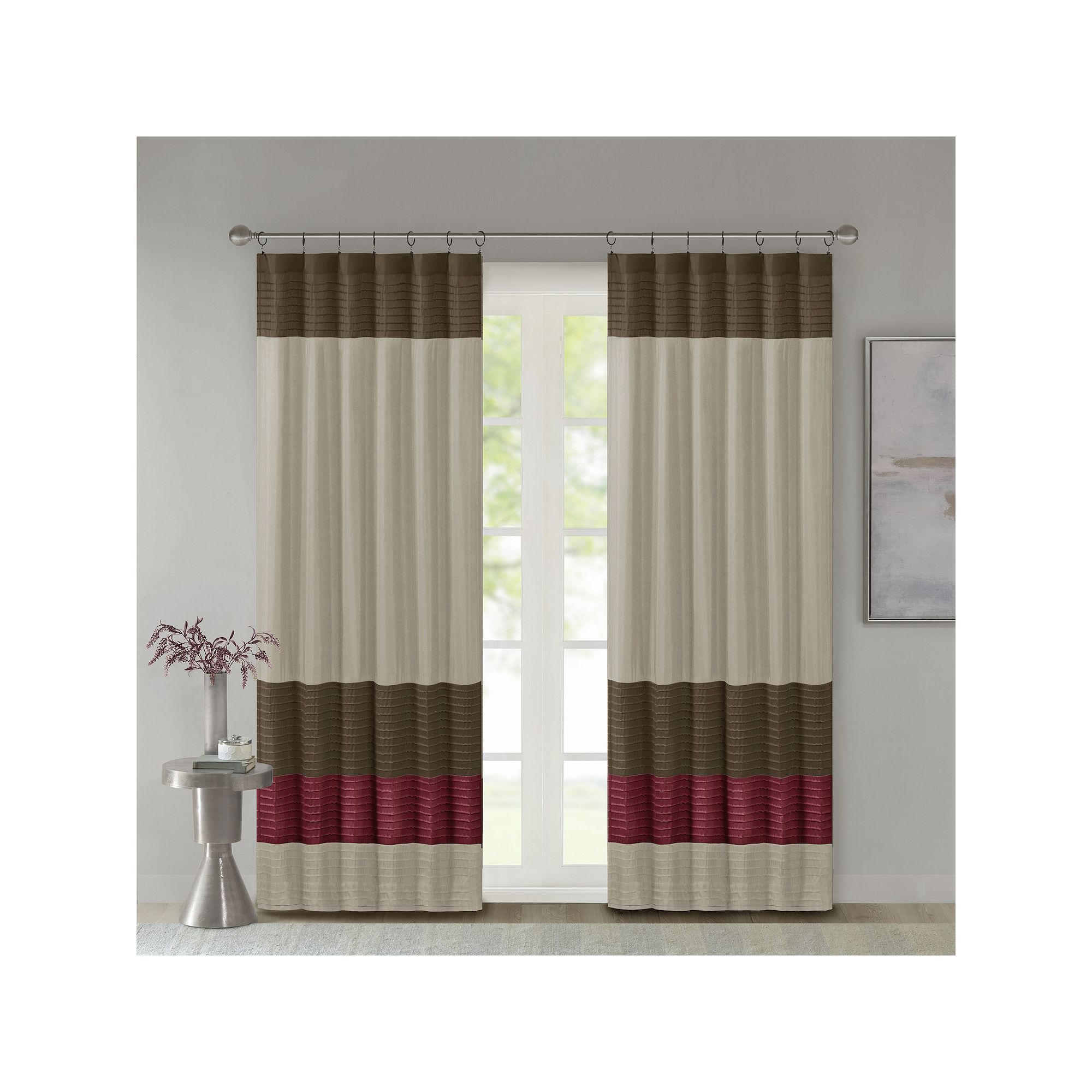 Madison Park Eastridge Light Filtering 1-Panel Rod Pocket Window Curtain - 