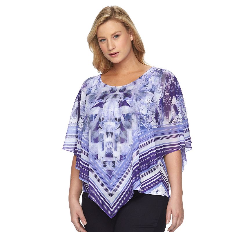 Plus Size World Unity Kimono Top, Women's, Size: 1xl, Blue Oth...